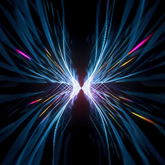 Wall Mural - illustration of abstract colorful neon motion blur background, high speed shooting glowing stars in 