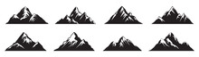 Collection Of Mountains On Isolated Background.