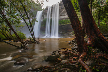  Huai Luang Waterfall, Beautiful waterfall in Phu Chaog na Yoi National Park, Ubon Ratchathani  province, ThaiLand.