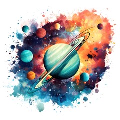 Wall Mural - planets and space illustration