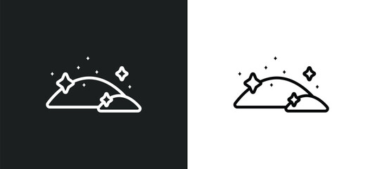 Wall Mural - dust line icon in white and black colors. dust flat vector icon from dust collection for web, mobile apps and ui.