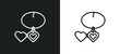 locket line icon in white and black colors. locket flat vector icon from locket collection for web, mobile apps and ui.