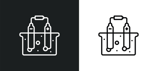 Wall Mural - electrolysis line icon in white and black colors. electrolysis flat vector icon from electrolysis co