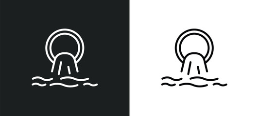 Wall Mural - sewage line icon in white and black colors. sewage flat vector icon from sewage collection for web, mobile apps and ui.