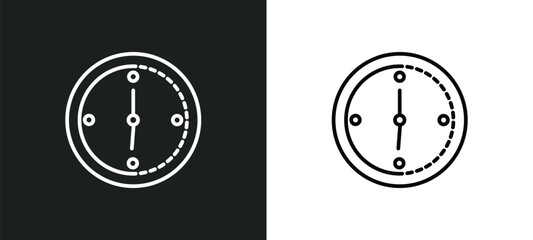 Sticker - time line icon in white and black colors. time flat vector icon from time collection for web, mobile apps and ui.