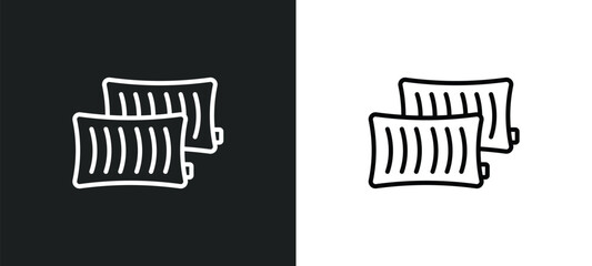 Wall Mural - pillow line icon in white and black colors. pillow flat vector icon from pillow collection for web, mobile apps and ui.