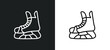 ice skate line icon in white and black colors. ice skate flat vector icon from ice skate collection for web, mobile apps and ui.