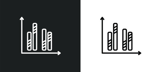 Wall Mural - graph bar line icon in white and black colors. graph bar flat vector icon from graph bar collection for web, mobile apps and ui.