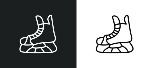 Wall Mural - ice skate line icon in white and black colors. ice skate flat vector icon from ice skate collection 