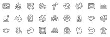 Icons Pack As Waterproof, Money Diagram And Square Area Line Icons For App Include Teamwork, Leadership, Lgbt Outline Thin Icon Web Set. Psychology, Search Flight, Undo Pictogram. Vector