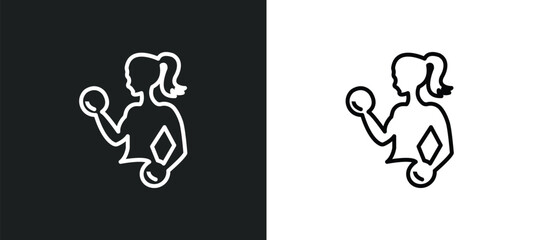 Wall Mural - fitness line icon in white and black colors. fitness flat vector icon from fitness collection for we