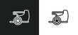 chariot line icon in white and black colors. chariot flat vector icon from chariot collection for web, mobile apps and ui.