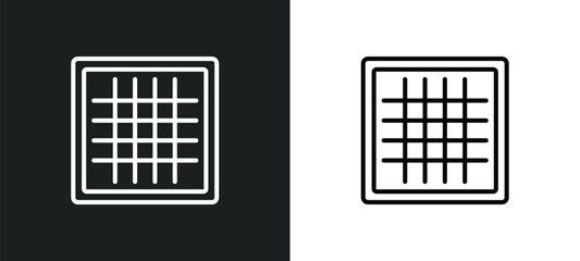 grids line icon in white and black colors. grids flat vector icon from grids collection for web, mobile apps and ui.