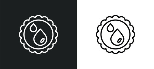Wall Mural - save water badge line icon in white and black colors. save water badge flat vector icon from save wa