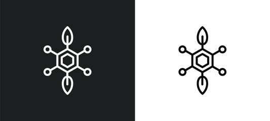 Wall Mural - bio technology line icon in white and black colors. bio technology flat vector icon from bio technol