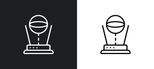 Wall Mural - hologram line icon in white and black colors. hologram flat vector icon from hologram collection for