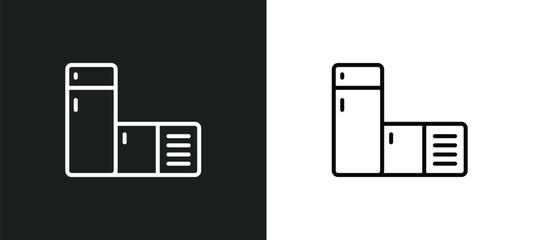Wall Mural - chiller line icon in white and black colors. chiller flat vector icon from chiller collection for we