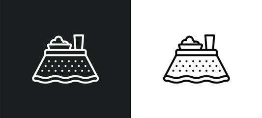 Wall Mural - kotatsu line icon in white and black colors. kotatsu flat vector icon from kotatsu collection for we