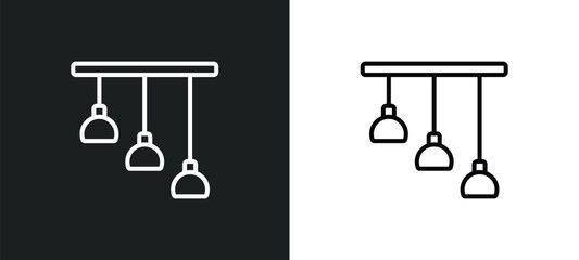 Wall Mural - chandelier line icon in white and black colors. chandelier flat vector icon from chandelier collecti