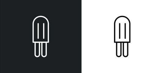Wall Mural - ice lolly line icon in white and black colors. ice lolly flat vector icon from ice lolly collection 