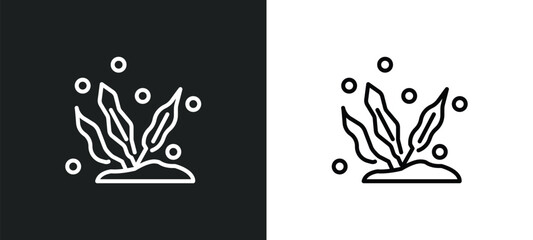 Wall Mural - sea life line icon in white and black colors. sea life flat vector icon from sea life collection for