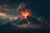 Super volcano giant eruption cinematic shot photo taken by Cannon photo taken by fuji incredibly detailed sharpen details professional lighting film lighting 35mm anamorphic cinematography artstation 