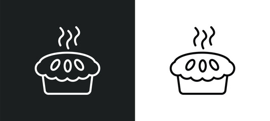 Sticker - bakery line icon in white and black colors. bakery flat vector icon from bakery collection for web, mobile apps and ui.