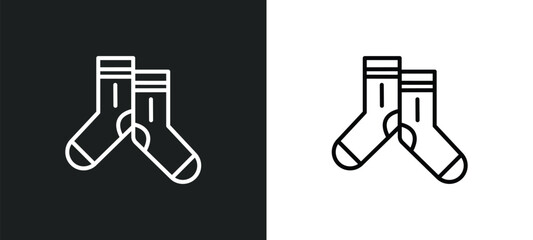 Wall Mural - pair of socks line icon in white and black colors. pair of socks flat vector icon from pair of socks