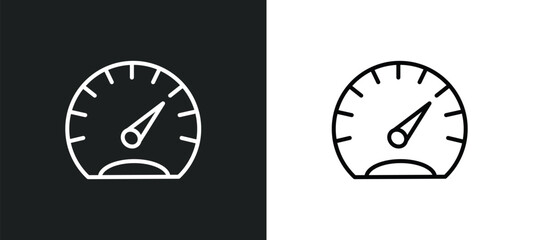 Wall Mural - gauge line icon in white and black colors. gauge flat vector icon from gauge collection for web, mobile apps and ui.