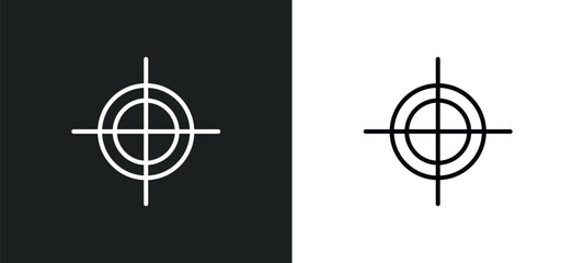 Wall Mural - registration mark line icon in white and black colors. registration mark flat vector icon from regis