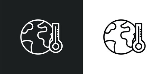greenhouse effect line icon in white and black colors. greenhouse effect flat vector icon from greenhouse effect collection for web, mobile apps and ui.