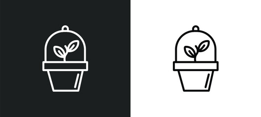 Wall Mural - ecologism line icon in white and black colors. ecologism flat vector icon from ecologism collection 