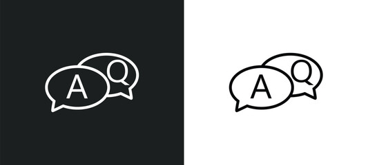 qa line icon in white and black colors. qa flat vector icon from qa collection for web, mobile apps and ui.