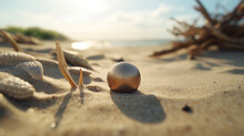Shells On The Beach HD 8K Wallpaper Stock Photographic Image
