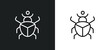 scarab line icon in white and black colors. scarab flat vector icon from scarab collection for web, mobile apps and ui.