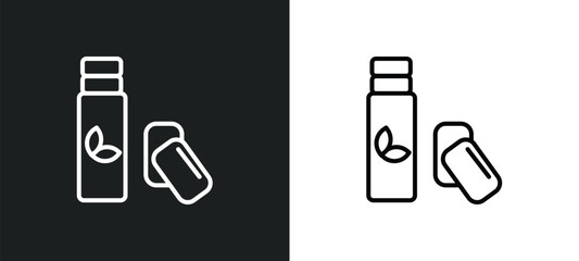 Wall Mural - chewing gum line icon in white and black colors. chewing gum flat vector icon from chewing gum colle