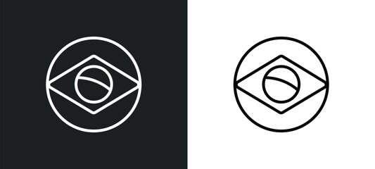 Wall Mural - brazil flag line icon in white and black colors. brazil flag flat vector icon from brazil flag colle