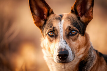 Wall Mural - dog with an attentive following look. generated by AI