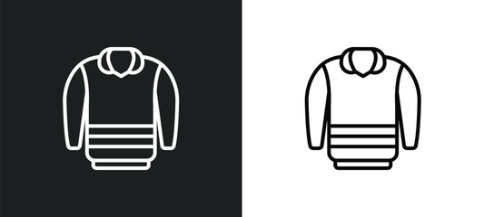 Wall Mural - pullover line icon in white and black colors. pullover flat vector icon from pullover collection for web, mobile apps and ui.