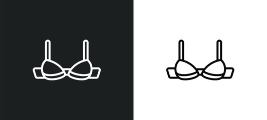 Wall Mural - bra line icon in white and black colors. bra flat vector icon from bra collection for web, mobile ap