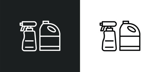 Wall Mural - cleaning products line icon in white and black colors. cleaning products flat vector icon from clean