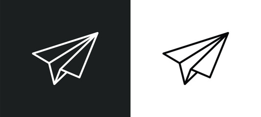 Wall Mural - post line icon in white and black colors. post flat vector icon from post collection for web, mobile