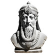 Ahura Mazda lord of wisdom statue isolated on transparent background. Generative AI	