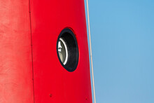 Detail Of The Cast Iron Red Lighthouse Of Schiermonnikoog After A Paint Job, Friesland, The Netherlands.
