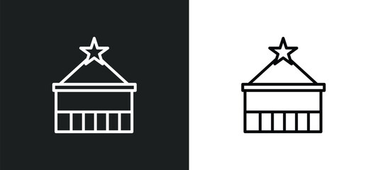 Wall Mural - arbor line icon in white and black colors. arbor flat vector icon from arbor collection for web, mob
