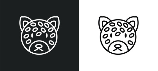 Sticker - jaguar line icon in white and black colors. jaguar flat vector icon from jaguar collection for web, mobile apps and ui.