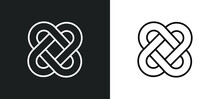 Interlocking Line Icon In White And Black Colors. Interlocking Flat Vector Icon From Interlocking Collection For Web, Mobile Apps And Ui.