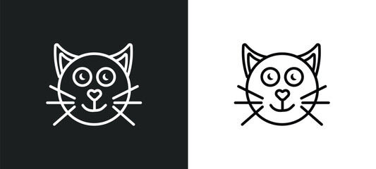 Wall Mural - cat line icon in white and black colors. cat flat vector icon from cat collection for web, mobile ap