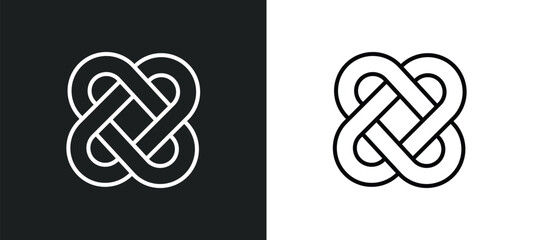 Wall Mural - interlocking line icon in white and black colors. interlocking flat vector icon from interlocking co