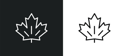 Wall Mural - red maple tree line icon in white and black colors. red maple tree flat vector icon from red maple t
